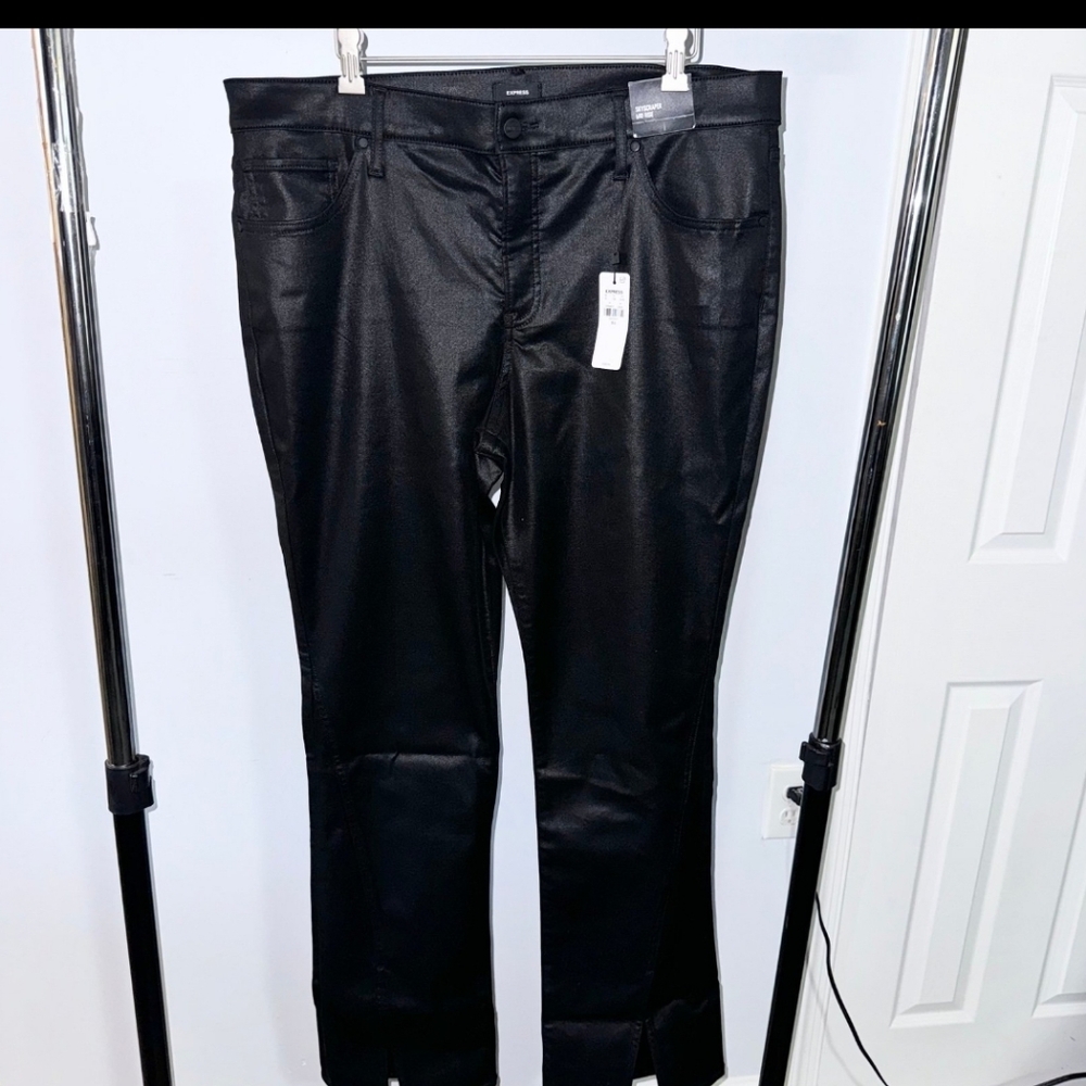 Express Brand Black SKYSCRAPER Women's Leather Pants NWT
